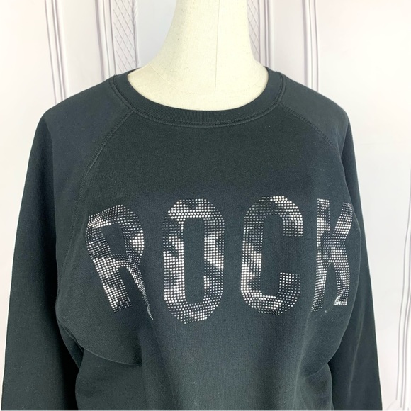 NEW! ZADIG & VOLTAIRE Upper Camo Stud ROCK Strass Sweatshirt Black Medium $198 - Picture 8 of 16